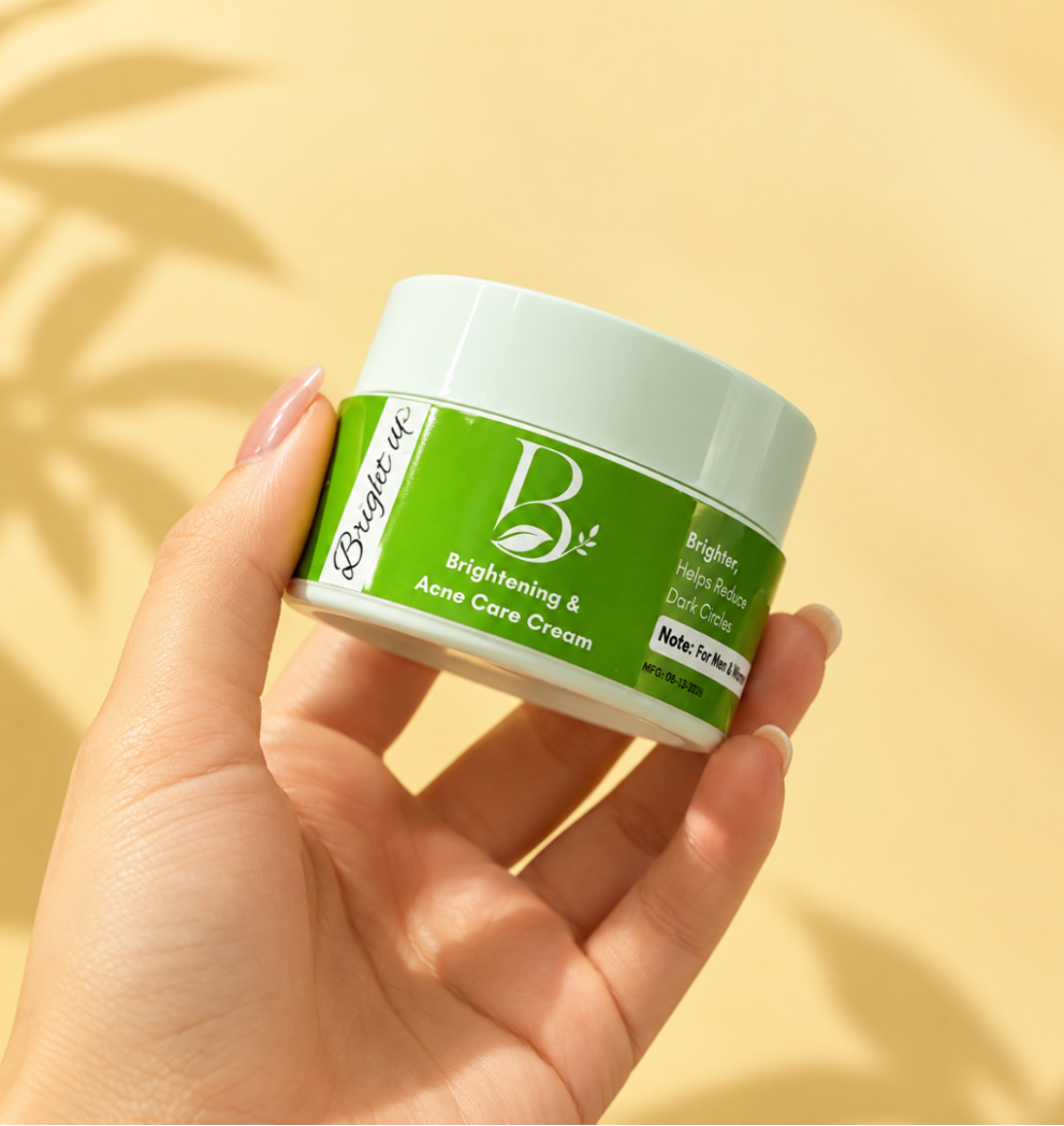 Achieve brighter, smoother, healthier-looking skin with BrightUp Organics Cream. Its gentle, skin-loving formula helps reduce the appearance of dullness, dark spots, acne, blemishes and uneven-looking skin while leaving your skin feeling fresh, soft and naturally radiant.